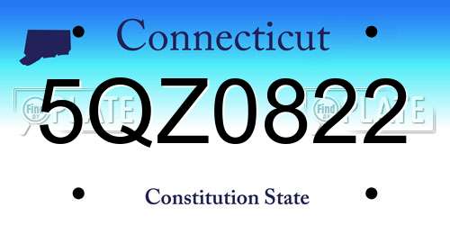 5QZ0822 Connecticut License Plate