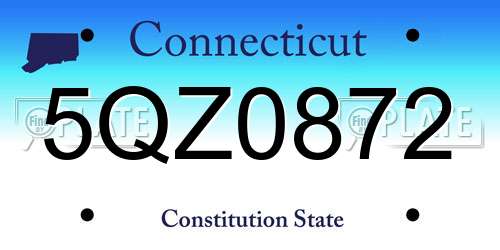5QZ0872 Connecticut License Plate