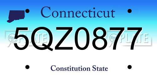 5QZ0877 Connecticut License Plate