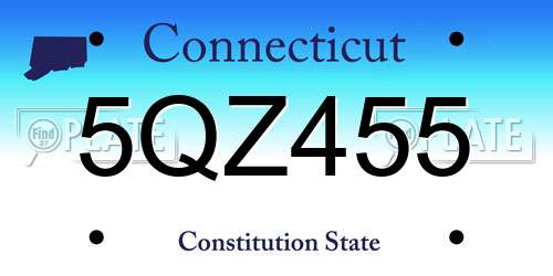 5QZ455 Connecticut License Plate