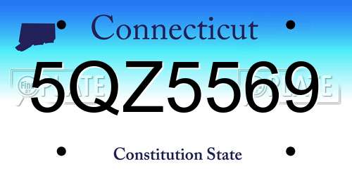 5QZ5569 Connecticut License Plate