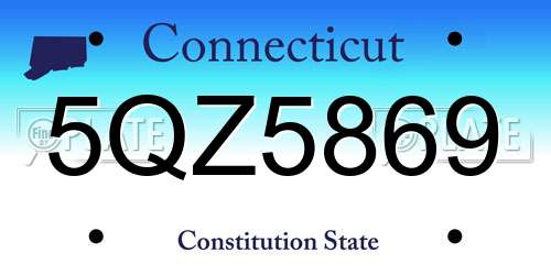 5QZ5869 Connecticut License Plate