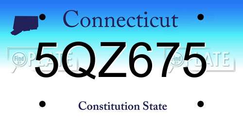 5QZ675 Connecticut License Plate