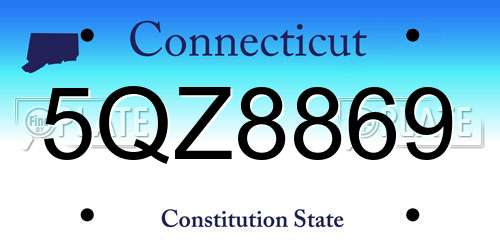 5QZ8869 Connecticut License Plate