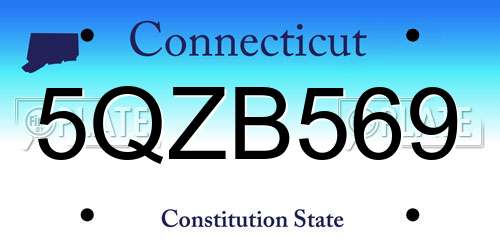 5QZB569 Connecticut License Plate