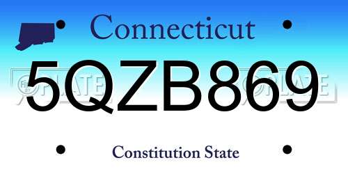 5QZB869 Connecticut License Plate