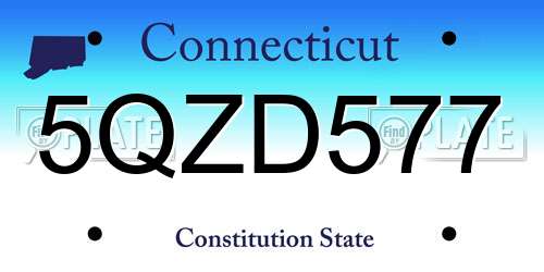 5QZD577 Connecticut License Plate