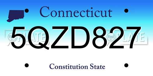 5QZD827 Connecticut License Plate