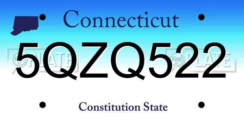 5QZQ522 Connecticut License Plate