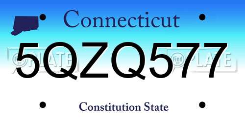 5QZQ577 Connecticut License Plate