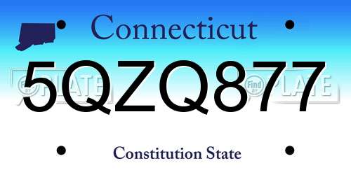 5QZQ877 Connecticut License Plate