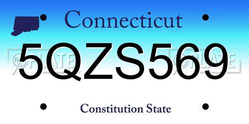 5QZS569 Connecticut License Plate