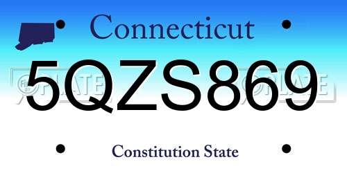 5QZS869 Connecticut License Plate