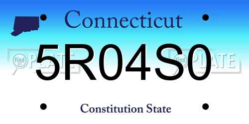 5R04S0 Connecticut License Plate