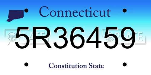 5R36459 Connecticut License Plate