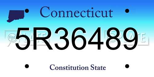 5R36489 Connecticut License Plate