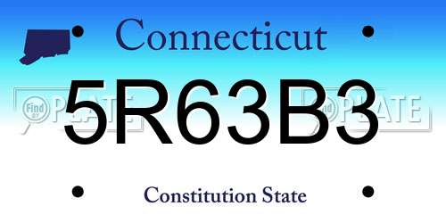 5R63B3 Connecticut License Plate