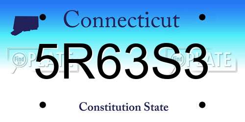 5R63S3 Connecticut License Plate
