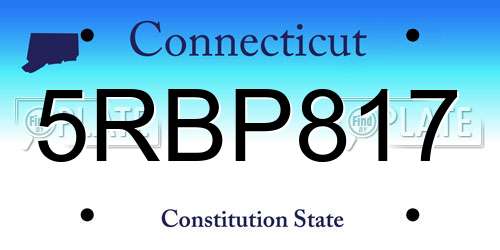 5RBP817 Connecticut License Plate