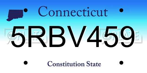 5RBV459 Connecticut License Plate