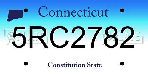 5RC2782 Connecticut License Plate