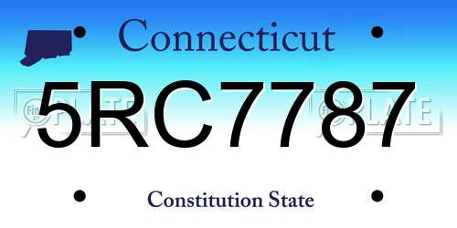 5RC7787 Connecticut License Plate