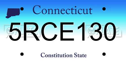 5RCE130 Connecticut License Plate