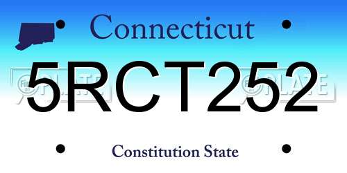 5RCT252 Connecticut License Plate