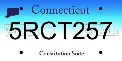 5RCT257 Connecticut License Plate