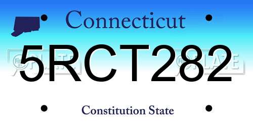 5RCT282 Connecticut License Plate
