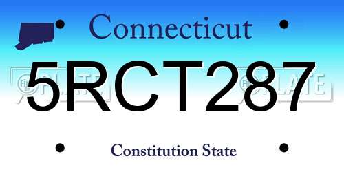 5RCT287 Connecticut License Plate