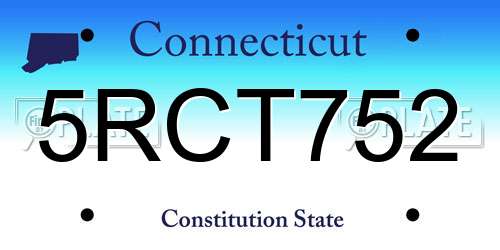 5RCT752 Connecticut License Plate