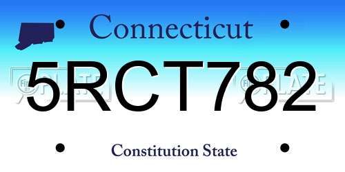 5RCT782 Connecticut License Plate