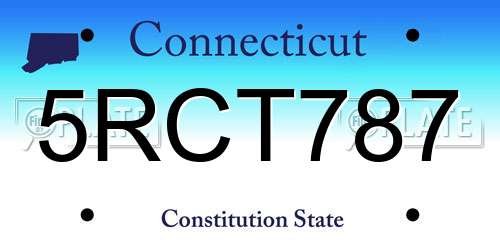 5RCT787 Connecticut License Plate