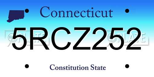 5RCZ252 Connecticut License Plate