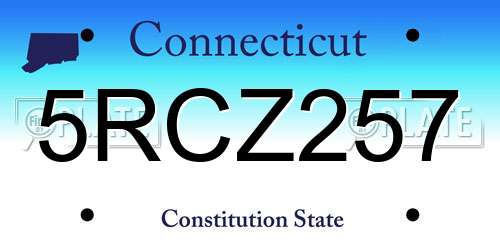 5RCZ257 Connecticut License Plate
