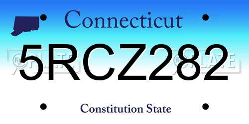 5RCZ282 Connecticut License Plate