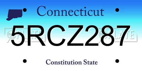 5RCZ287 Connecticut License Plate
