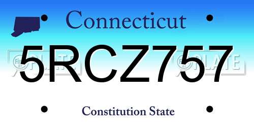 5RCZ757 Connecticut License Plate