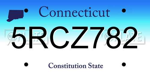 5RCZ782 Connecticut License Plate