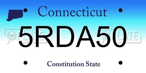 5RDA50 Connecticut License Plate
