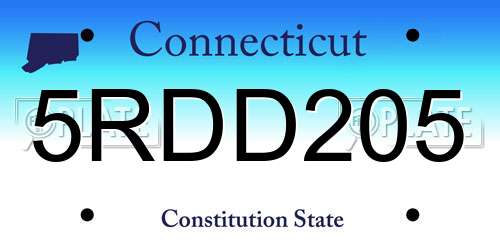 5RDD205 Connecticut License Plate