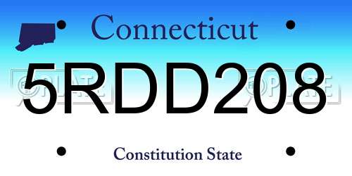 5RDD208 Connecticut License Plate