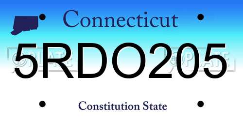 5RDO205 Connecticut License Plate