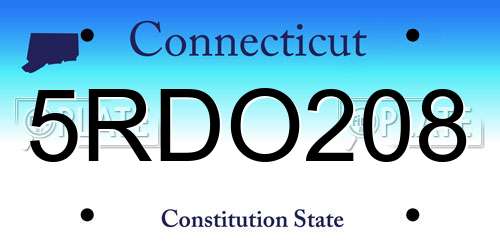 5RDO208 Connecticut License Plate