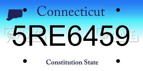 5RE6459 Connecticut License Plate