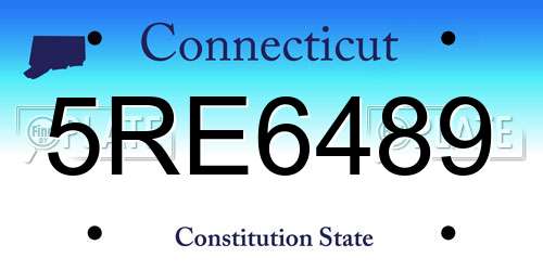 5RE6489 Connecticut License Plate