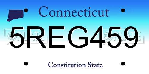 5REG459 Connecticut License Plate