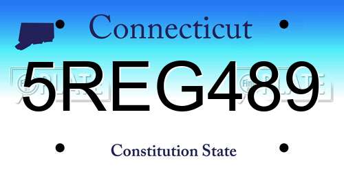 5REG489 Connecticut License Plate