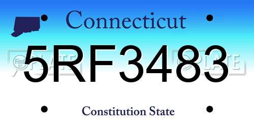 5RF3483 Connecticut License Plate